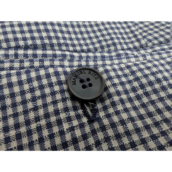 NWT Manuel Ritz Men's Italian Designer Wool Navy White Checked Suit IT 48 US 38 - Picture 11 of 12